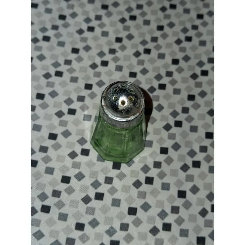 Vintage Hazel Atlas Uranium Glass Pepper Shaker